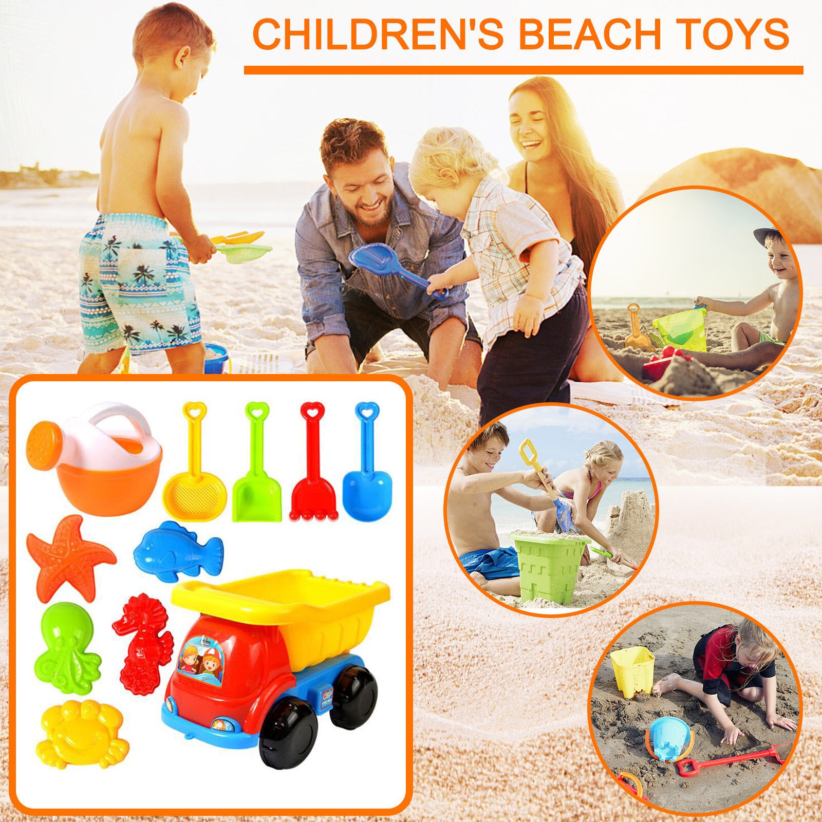 Beach Toy Sand Set Sand Play Sandpit Toy Summer Outdoor Toys Sandpit Toys Baby Learning Education Toys For Kids Fun Toys ##: L