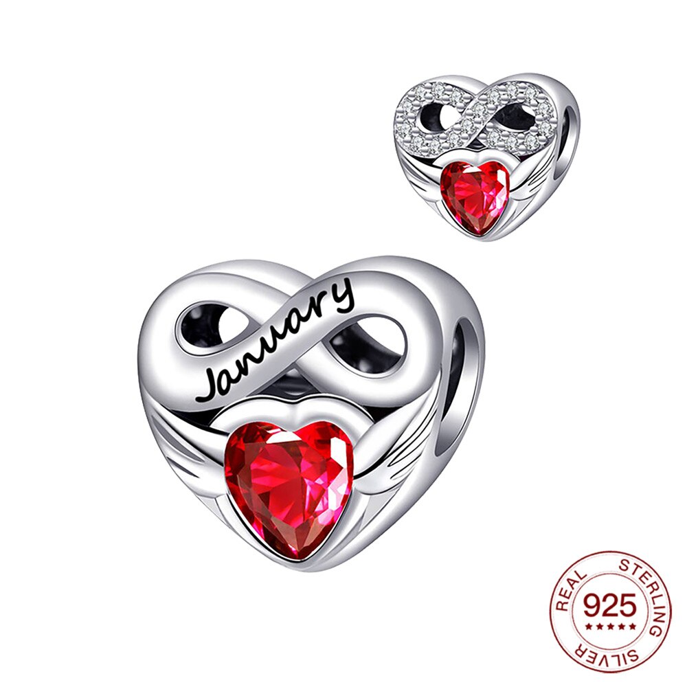 925 Zilveren Charm Vier Seizoenen Lucky Stone Charm Hart Glanzend Zirkoon Hanger Fit Originele 3Mm Armband Voor Vrouwen Sieraden: BMT180-1