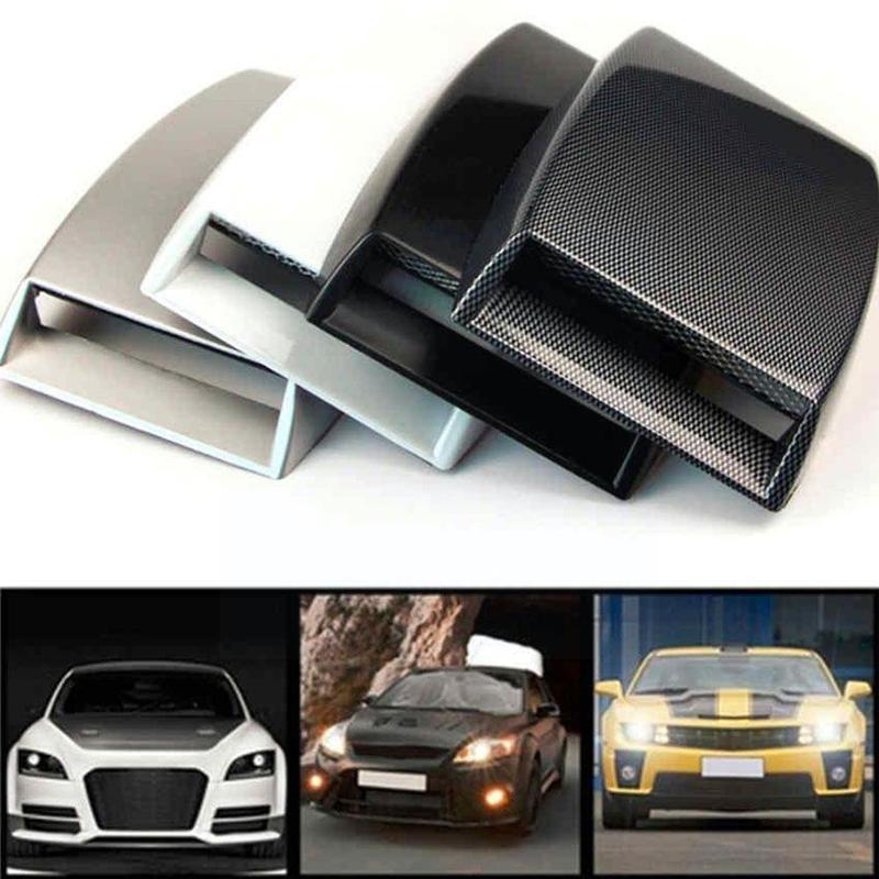 Deluxe Universal Cars 3D Decorative Flow Scoop Bonnet Vent Intake Hood Simulation Air Accessories for Auto Sedans SUV R8L0