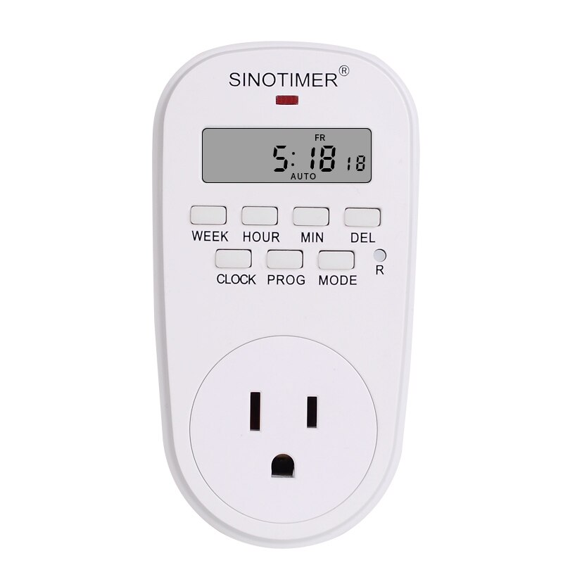 US Plug Outlet Electric 7 Day Weekly Programmable Digital Timer Socket Plug Switch Time Relay Wall Clock Power AC 120V 60Hz: US plug