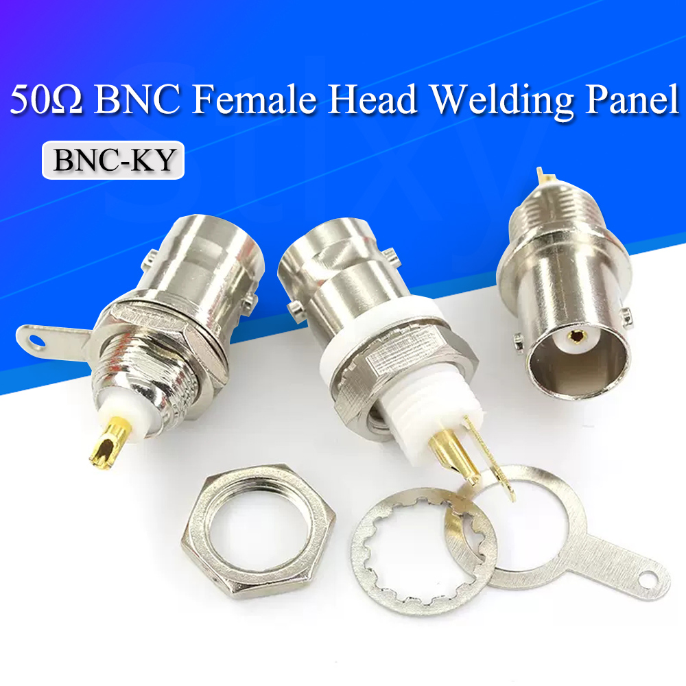 Conector de soldadura hembra BNC, Cable Coaxial de montaje en Panel de chasis para piezas de máquina de soldadura, 2 uds.