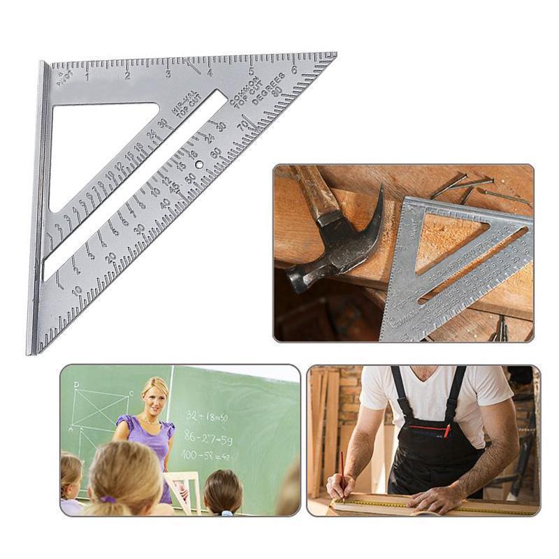 Triangle Square Ruler Aluminum Alloy Speed Protractor 7 inch Tri-square Line Scriber Saw Guide Measurement Tool For Carpenter