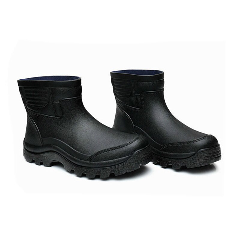 Aleafalling Regen Laarzen Waterdichte Lente Winter Schoenen Mannen Regen Jongen Water Rubber Zwarte Enkellaarsjes Slip-on Botas m016