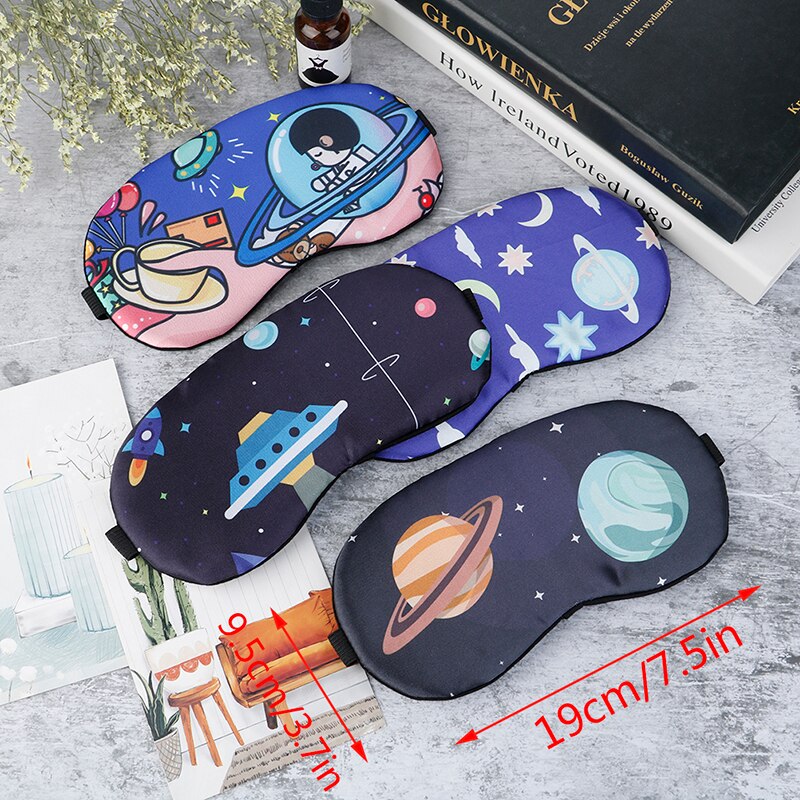 1pc Cartoon Sleeping Mask Eyepatch Eye Cover Cotton Print For Travel Relax Sleeping Aid Eye Patch Shading Eye Mask