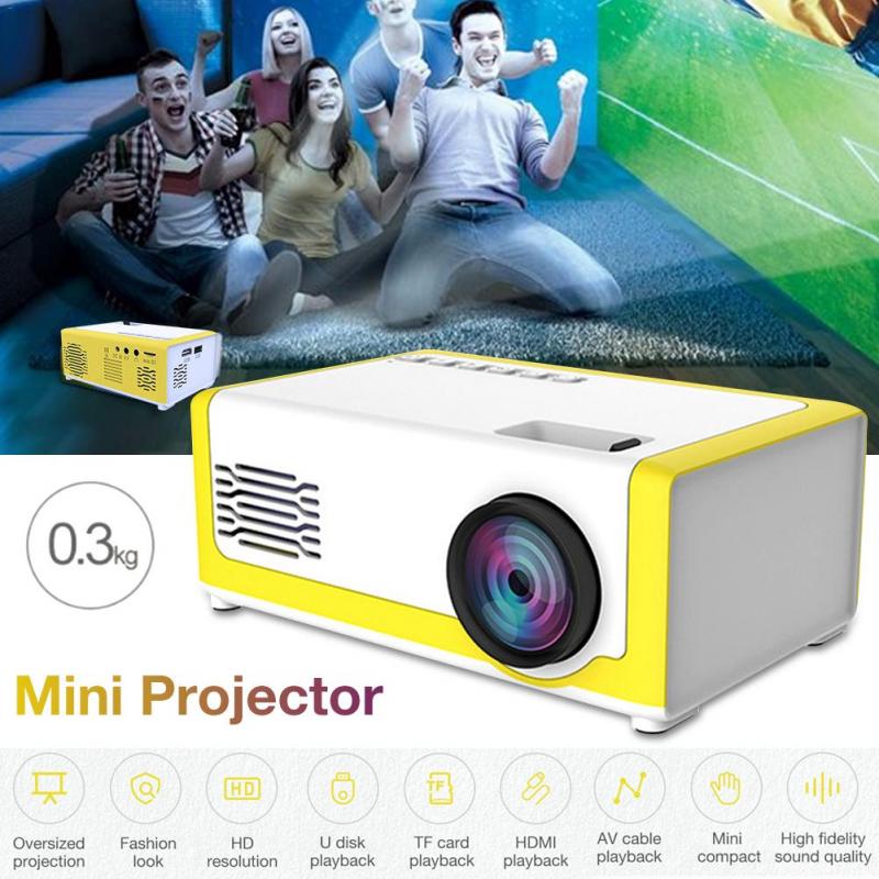 YG300 Micro LED Projector Supports HD 1080P Playback Portable HDMI USB 320x240 Pixel Projector Home Media Player Mini Projector