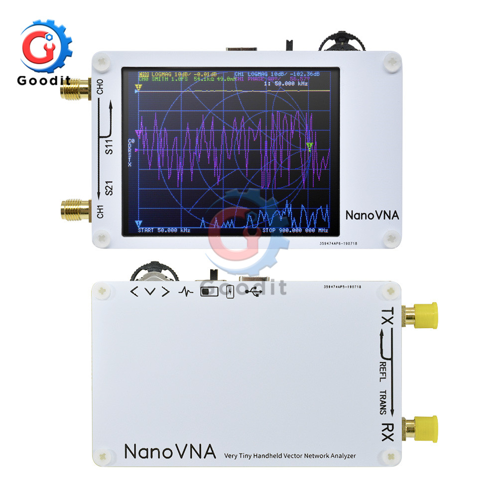 2.8 inch LCD Display NanoVNA Nano VNA Vector Network Analyzer Antenna Analyzer Standing Wave MF HF VHF UHF Genius 50KHz-300MHz