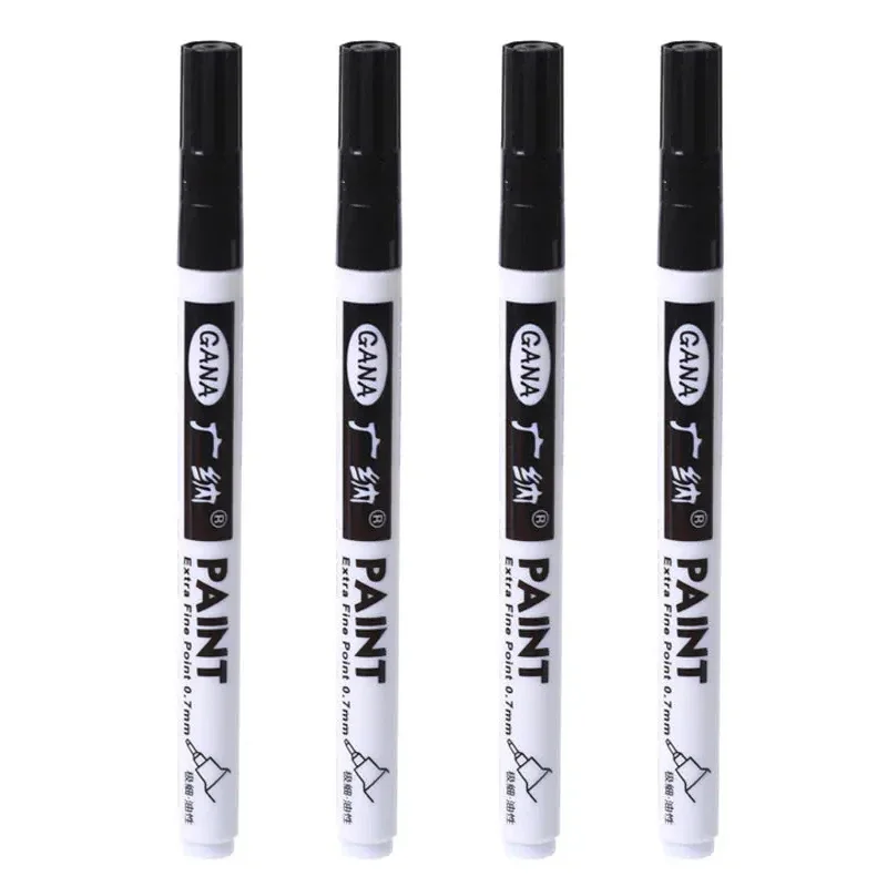 4 Pçs/set À Base de Óleo Branco Preto Marcadores de Tinta Permanente Canetas 0.7mm Extra Fino À Prova D' Água, para Pintura em Rocha, Madeira, Metal, Tela: vinho