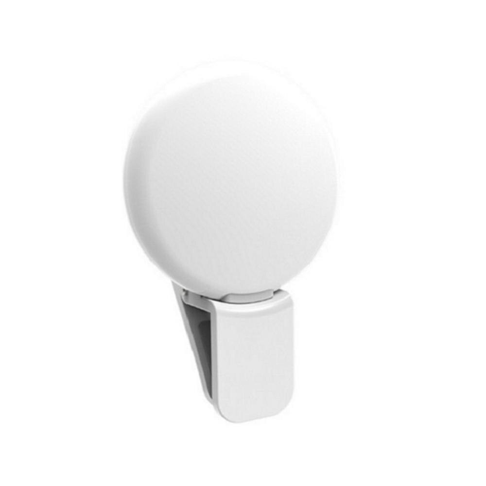 Mobile Phone LED Selfie Ring Light Portable Circle Fill Phone Light Clip For Cell Photography Rechargeable Lamp Beauty Came: white