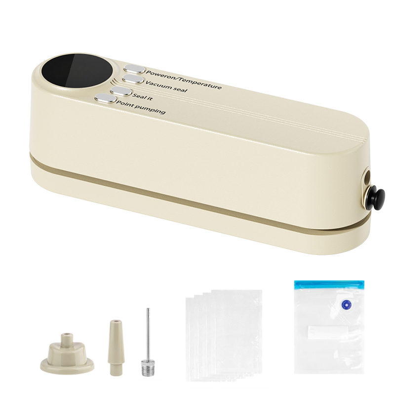 Voedsel Vacuümverzegelaar Vacuümverpakkingsmachine voor voedsel Mini Plastic Zakken Sealer Automatische Huishoudelijke Voedsel Vacuüm Sluitmachine: WHITE