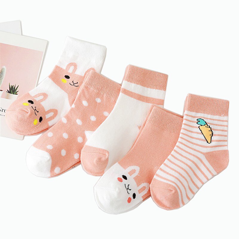 5 Pairs/lot Cute Cartoon Baby Boy Socks Winter Thicken Cotton Toddler Girl Socks Soft Animal Print Children Socks Infant Sock