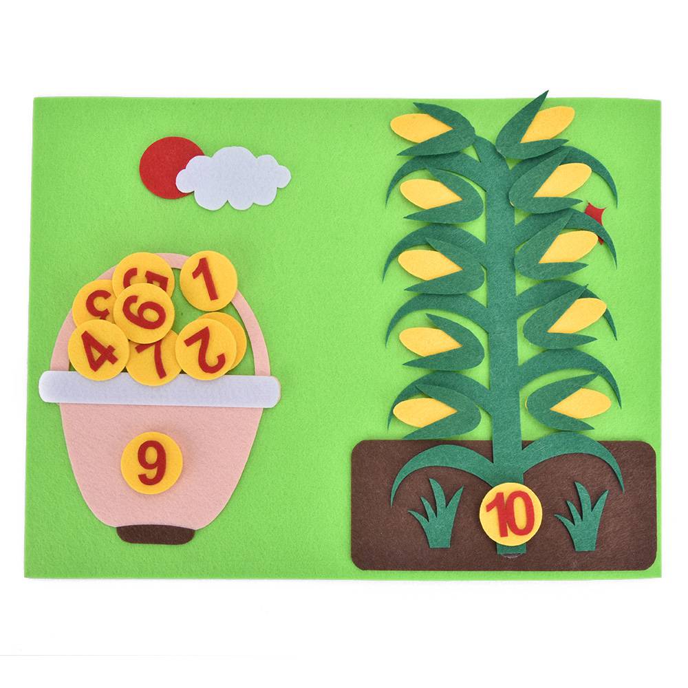 Gjør-det-selv ullfiltesett mattespill pedagogisk leketøy for barn barnehage undervisning kognisjon leker baby tidlig utdanning diy craft kit: C