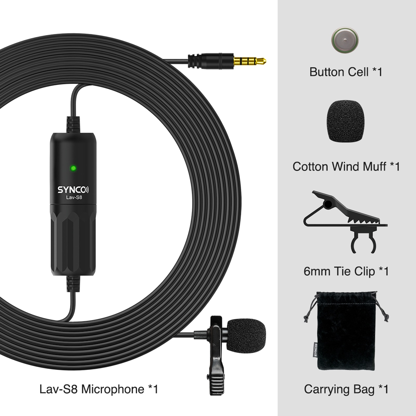 Synco LAV-S8 Revers Microfoon Professionele 3.5Mm Trrs/Trs Bedrade Audio Lavalier Condensador Microfone Mic Vs Boya BY-M1 Top