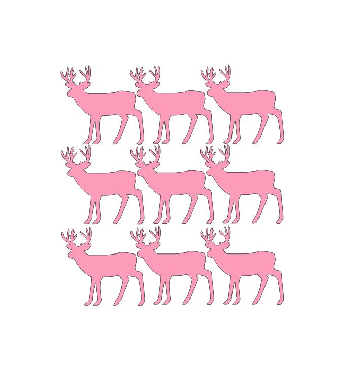 9 st/set nordisk stil djur älg väggdekal barn baby rum vinyl väggdekor jul heminredning tapet rådjur konst väggmålning: Mjukrosa