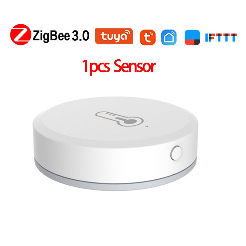 Tuya ZigBee3.0 Temperatuur En Vochtigheid Sensor Batterij Aangedreven Werkt Met Alexa Google Assistent En Tuya Zigbee Hub Smart Home: 1pcs Sensor