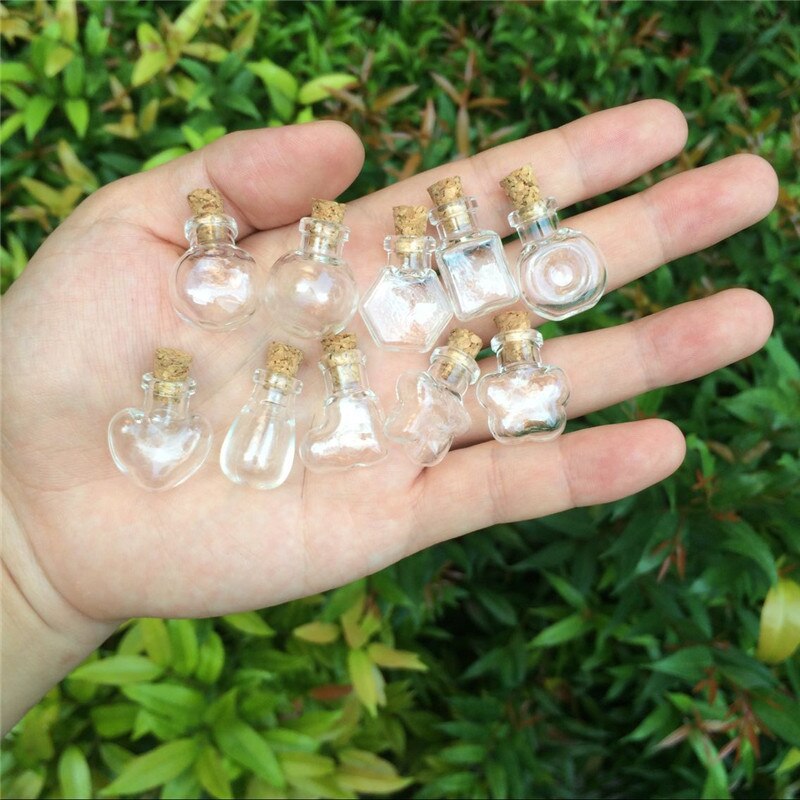 Glas mini flaskor hängsmycken små pysselflaskor med kork diy söta burkar julbröllopsflaskor flaskor 100 st