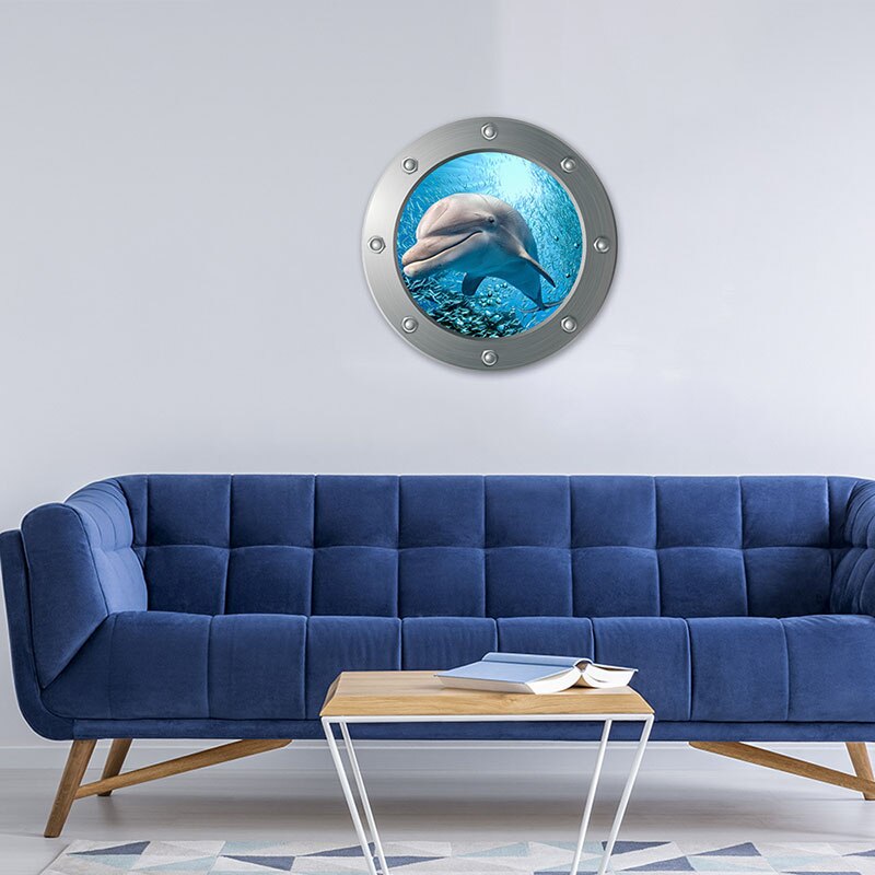 3D Sealife Shark Wall Stickers Fish Submarine Window Door Sticker Home Decor Room Decoration Art Animal Decals Poster Ornaments