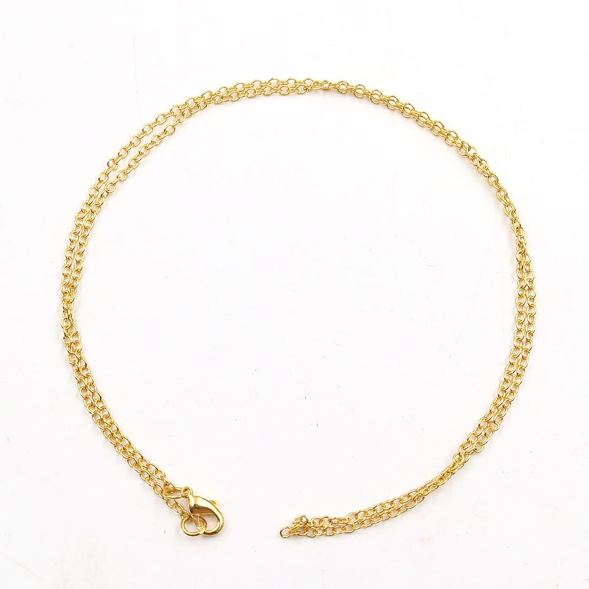 10 pièces/lot Simple Style or/or Rose/argent/Bronze couleur 50 cm longueur collier chaîne femmes bijoux à breloques