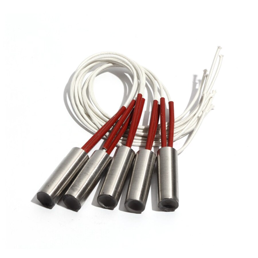 Tube chauffant électrique cylindrique 304SUS, 5 pièces, 20mm de diamètre, 50 ~ 60mm de longueur, double radiateur tubulaire à une tête, 310/320/340/360/370W