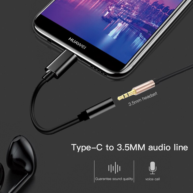 Voor Xiao mi huawei Aux AUDIO Kabel Type C 3.5 hoofdtelefoon Adapter Usb TYPE-c TOT 3.5mm jack Oortelefoon Converter voor mi 6 letv