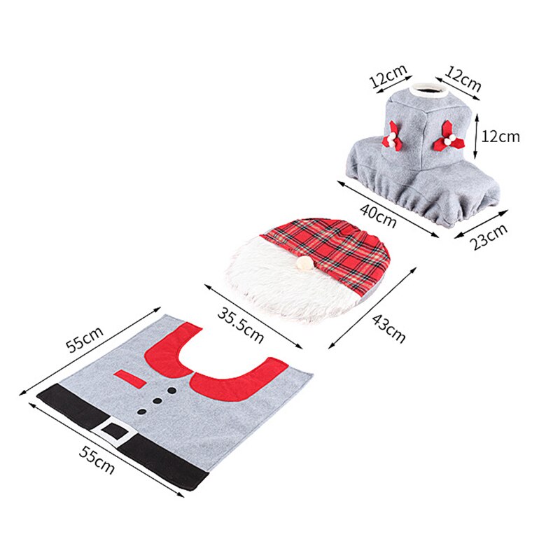 Kerst Closestool Cover Kerstman Toiletbril En Tissue Cover Set Kerst Decoraties Voor Badkamer Mat Bad Producten