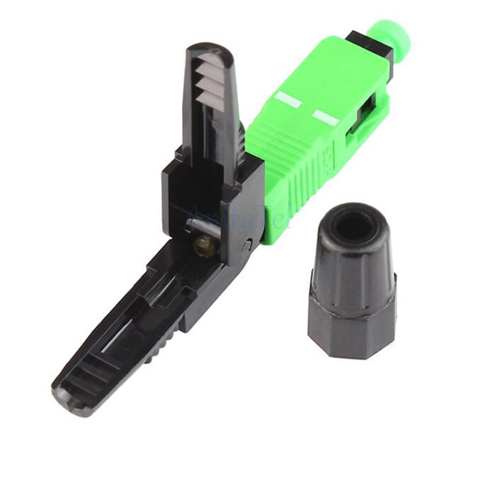 50-lot SC/APC Fiber Optic Fast Connector SM Single-Mode FTTH Fiber Optic Adapter Optical Quick Connector Field Assembly