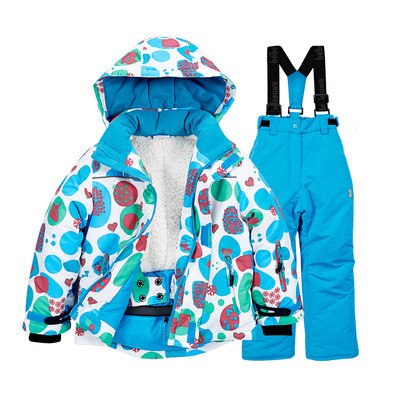 Winter Children Ski Suit Girls Outdoor Snowboard Jacket Waterproof Boy Snow Clothing Warm And Windproof Sports Kids Skiing Set: blue / 110-116