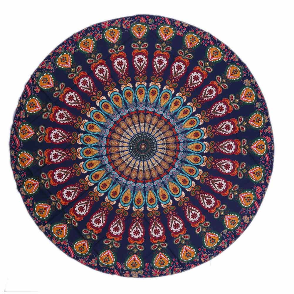 Toalla de playa redonda de microfibra baño de sol de arena para natación 150x150cm YE: 14