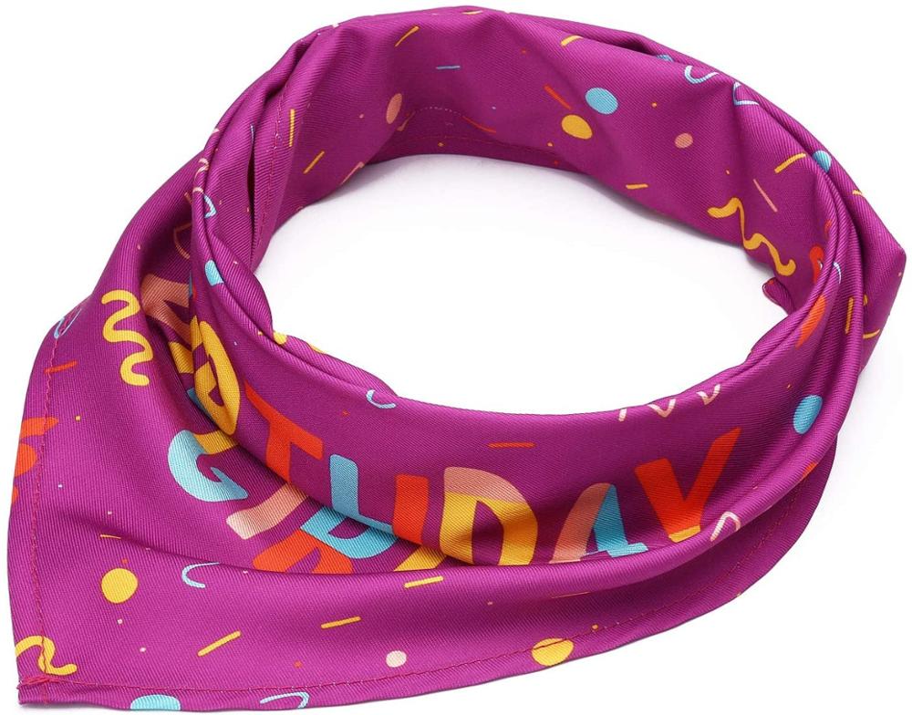 Bandana pour chien, grand foulard pour animaux de compagnie, de noël ou d&#39;anniversaire, bavette triangulaire lavable pour chat: Pink