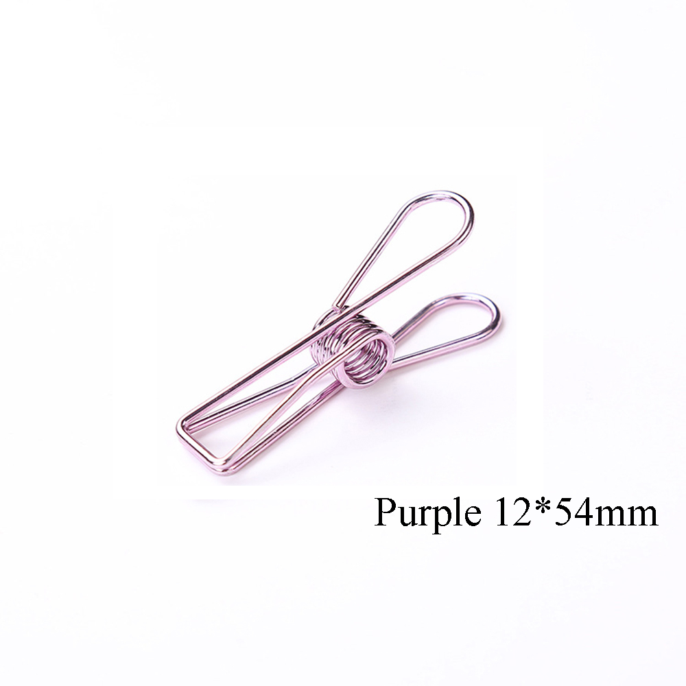 3 pièces/lot mignon pince à poisson évider métal liant Clips Notes lettre trombone fournitures de bureau rétro Photo livre stockage pince: 54mm	purple