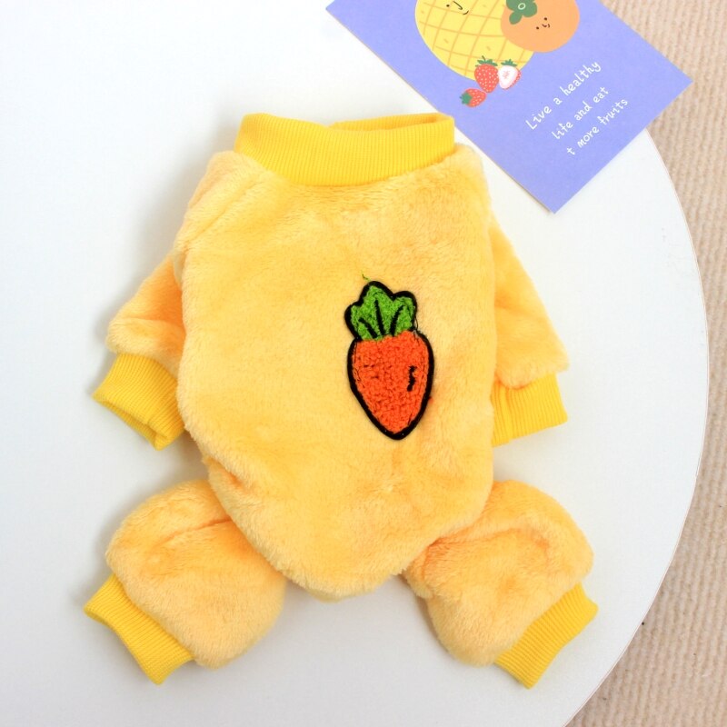 Macacão de cachorro de lã macia, quente, pijama de inverno, roupas de cachorro, pijama para cachorro: YELLOW / XXL