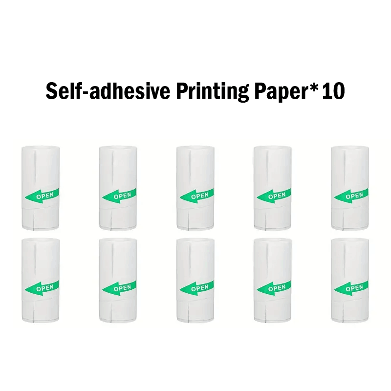 10 Rolls Mini Printer Label Sticker 57x25MM Self-adhesive Paper Thermal Label Printer Paper Kids Camera Instant Printing Papers: Default Title