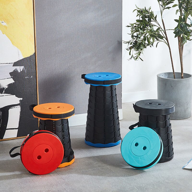 Sgabello pieghevole a scomparsa per pesca da campeggio regolabile in altezza-sedia da seduta telescopica pieghevole in plastica portatile