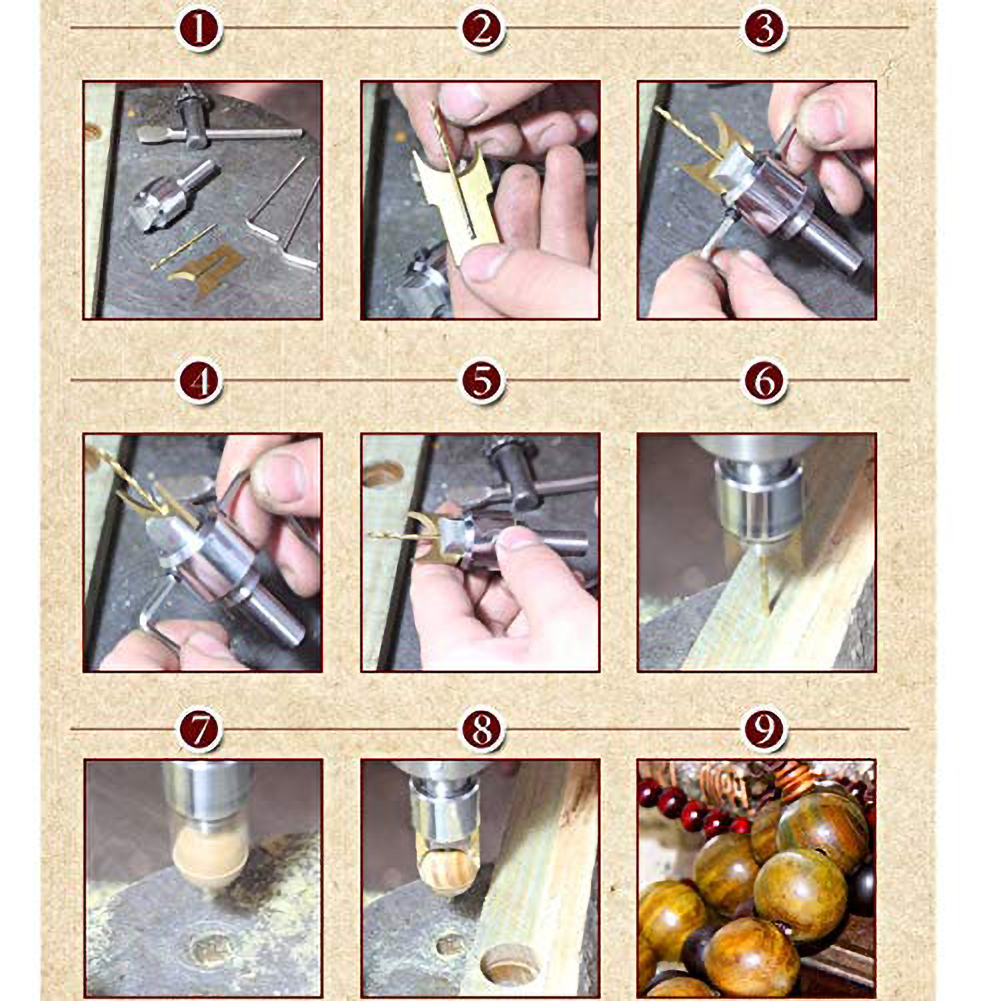 6mm-25mm fraise routeur Bit bouddha perles en bois forets Bit balle couteau outils de travail du bois perles en bois perceuse