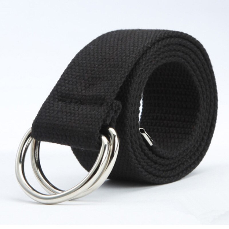 Afslappet unisex lærred stof bæltestrop d ring spænde bælte talje bånd afslappet jeans bælte 5 farver cinturones hombre