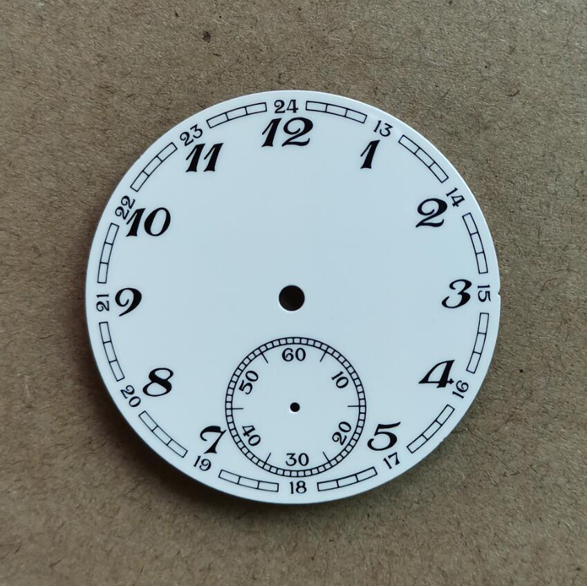 Ur dele 39mm 6 o 'ur brugt urskive hvid glat emalje panel ur tilbehør  g056