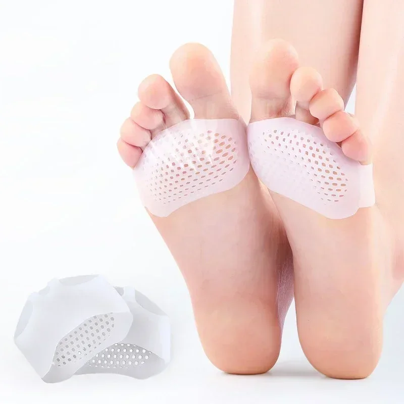 Silikon Fersen schutz Mittelfuß polster Vorfuß Gel Pad Planta rfasziitis Fuß schmerz linderung Einsätze Fuß blister Pflege kissen: WHITE