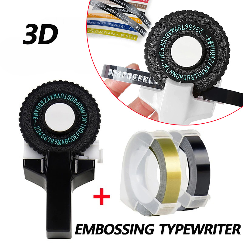 Mini-Etikettendrucker-Hersteller, Etikettierer, tragbare 3D-Prägeschreibmaschine, Ersatz für Etikettiermaschine, Hand, Zuhause, dekoratives Klebebandpapier
