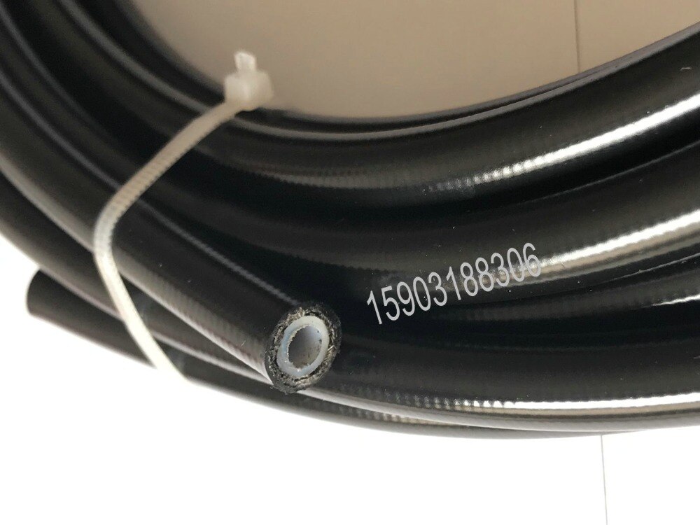 PU covered AN-4 PTFE hose braided stainless steel fuel line oil fuel hose 1M