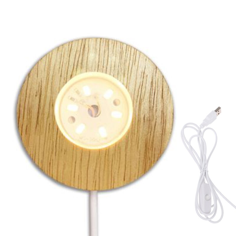 LED Light Base Multicolor Round Show Stand Display Plate for 3D Crystal Glass Ball Art with Sensitive Touch Switch: W-60