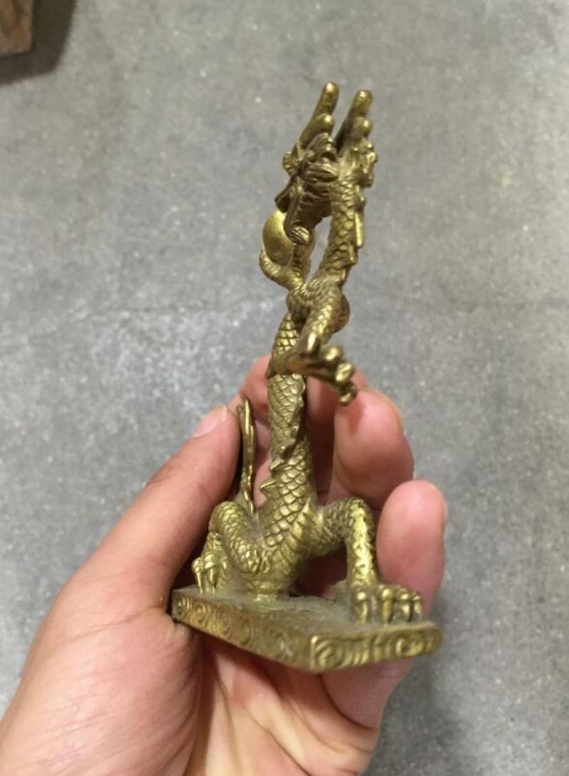 Rare COLLECTIBLES OLD DECORATED HANDWORK BRONZE CARVING DRAGON WONDERFUL STATUE