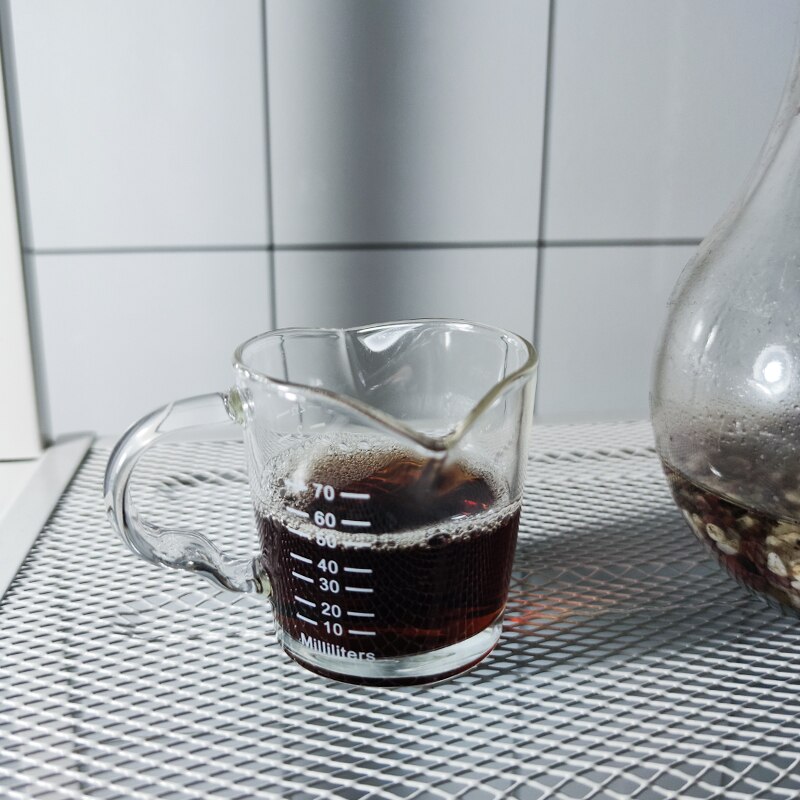 3oz/70ml Double Wall Insulated Espresso Measuring Glass Cup Mugs Shot Glass Milk Frothing Pitcher by Barista Basics with 2 Spout