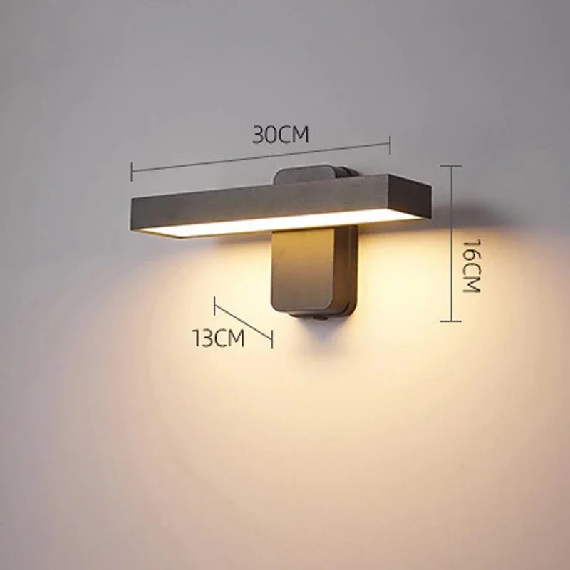 Led-wandlamp buiten waterdichte villa ingang armatuur binnenplaats woonkamer huis decoratieve lange strip aluminium wandlampen: Cold White