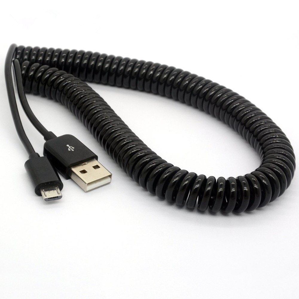 Lbsc 2.5M Usb 2.0 A Male Naar Micro Usb B Spiraal Coiled Adapter Usb Data Opladen Kabels Connector Usb charger Cable