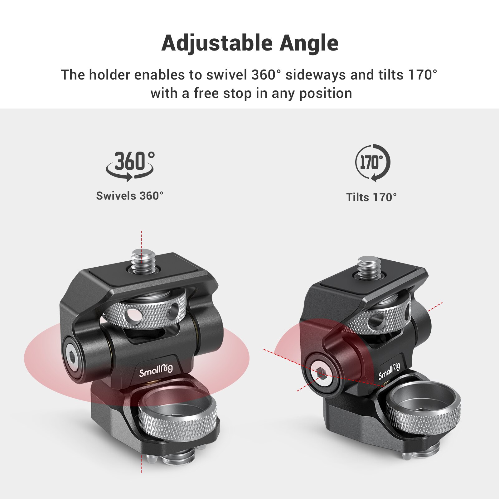 SmallRig Swivel and Tilt Adjustable Monitor Mount with ARRI-Style Mount For SmallHD/Atomos/Blackmagic Monitor/Screen Mount -2903