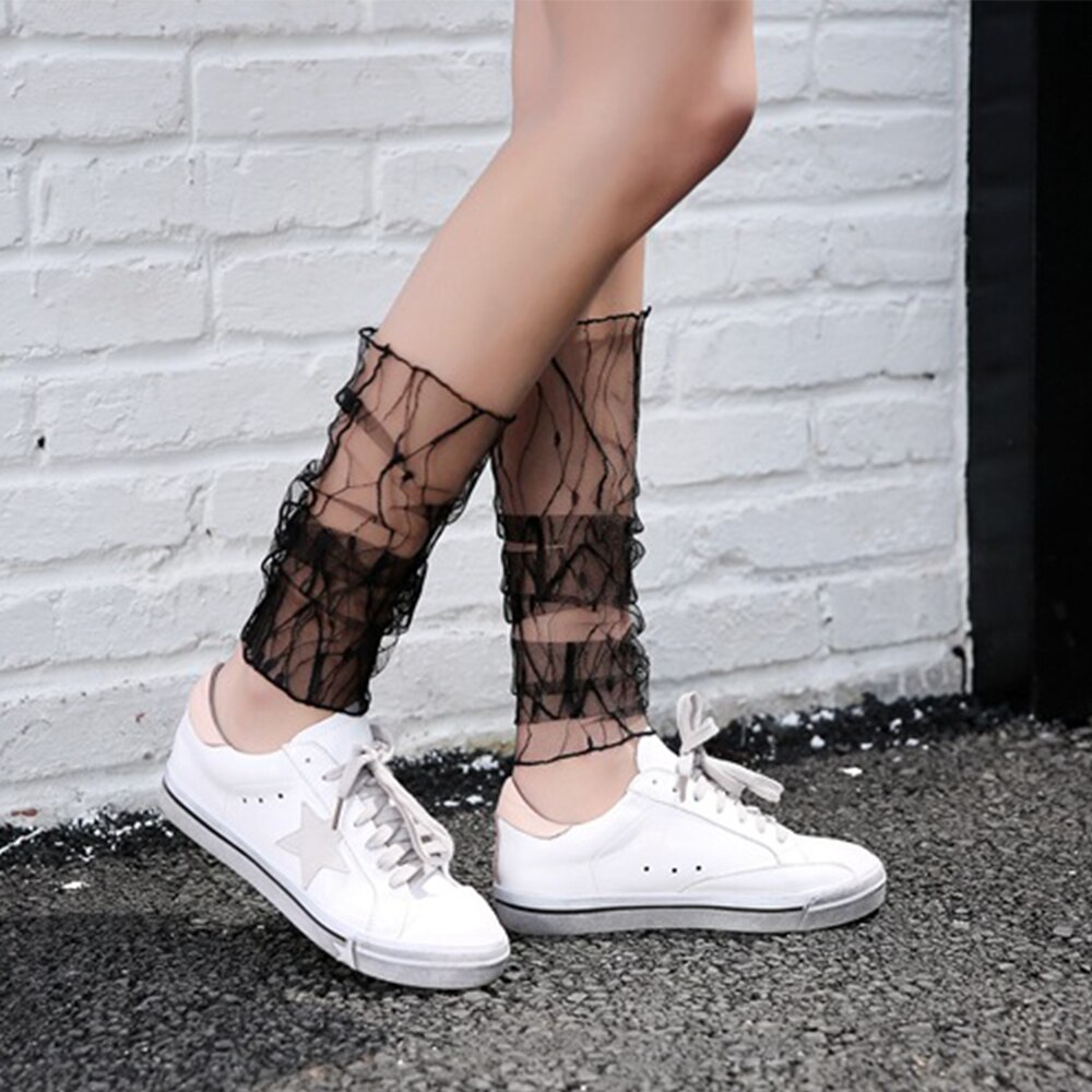 Gants de conduite à manches longues en dentelle pour femmes, Protection solaire, respirants, à la , demi-doigt, chaussettes en gaze
