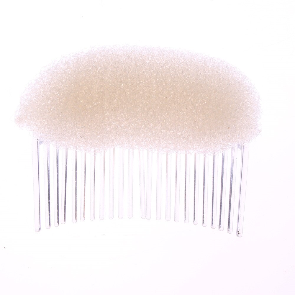1pc Hair Styler Volume Bouffant Beehive Shaper Roller Bumpits Bump Foam On Clear Comb Xmas Accessories: white