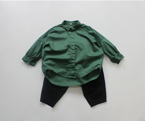 Deer jonmi 2022 primavera stile coreano Unisex bambini camicie Oversize tinta unita bambini camicie Casual allentate