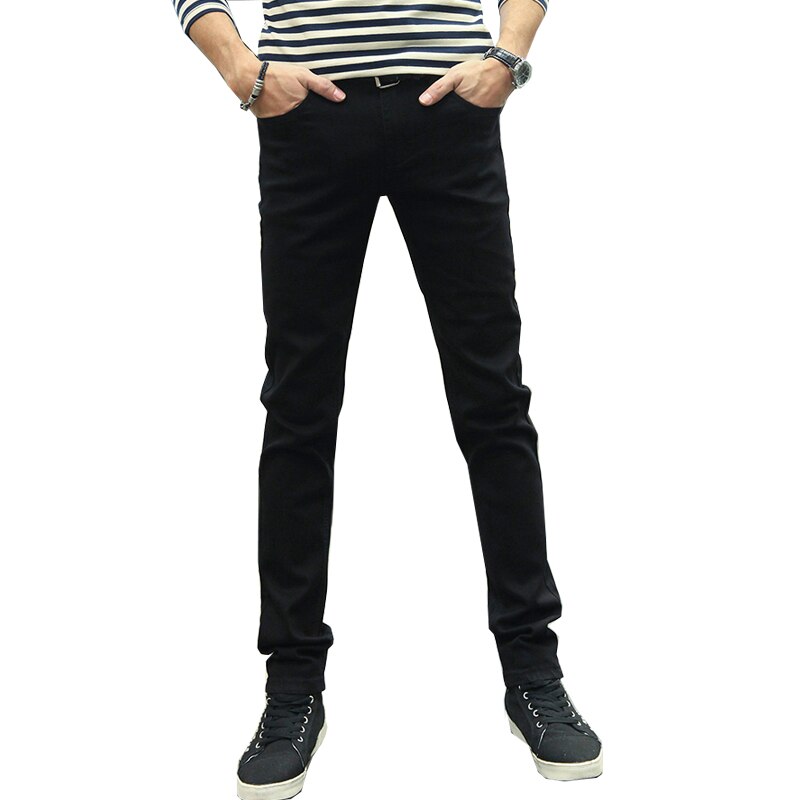 Kstun jeans herre stretch solid sort skinny slim fit forår og sommer fritidsbukser denim herrebukser cowboys jeans hombre: 33