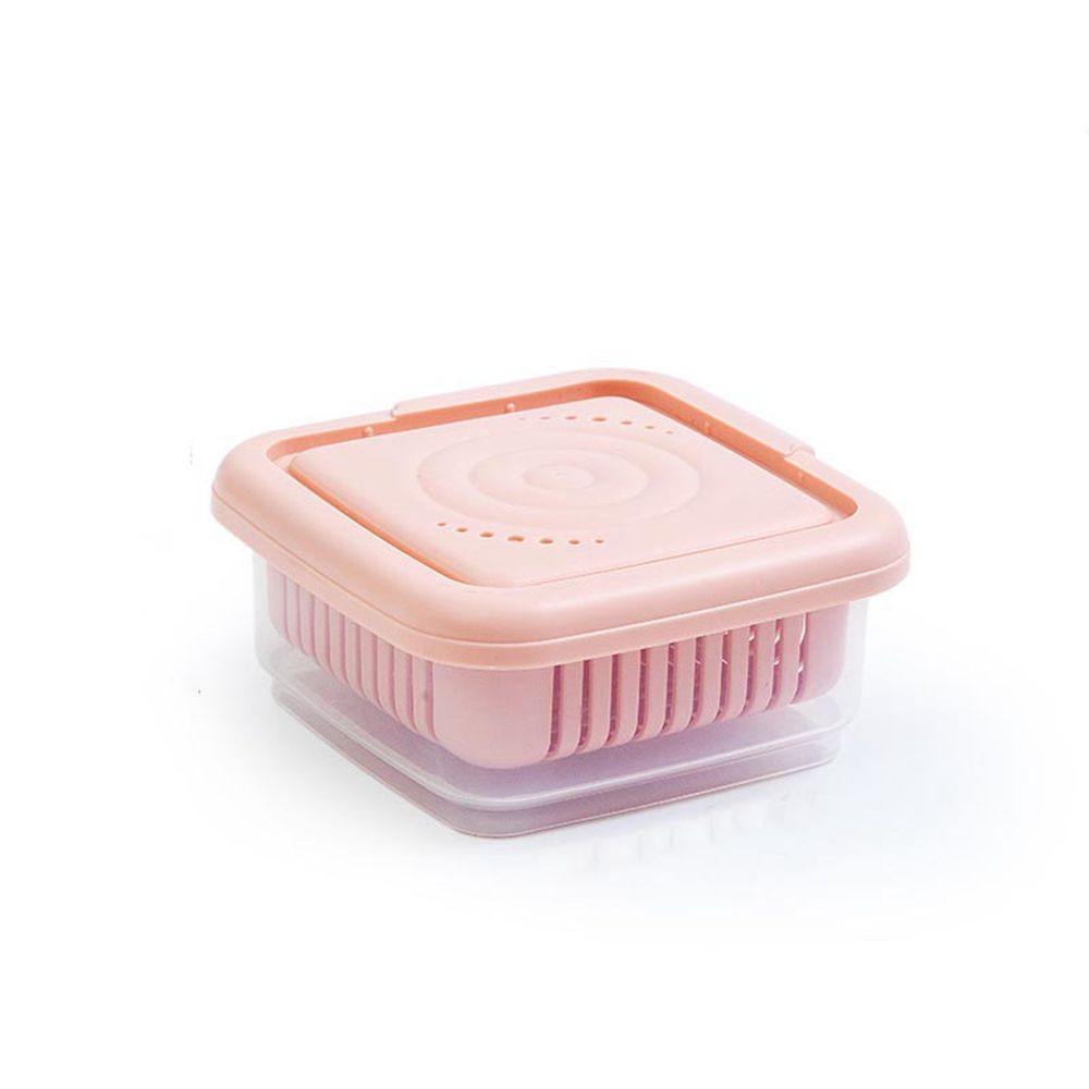 Gadget de cuisine en plastique épais Double couche scellé, conteneur de gingembre, conteneurs de stockage de fruits, plateau de légumes, boîte de rangement pour réfrigérateur: kaki foncé