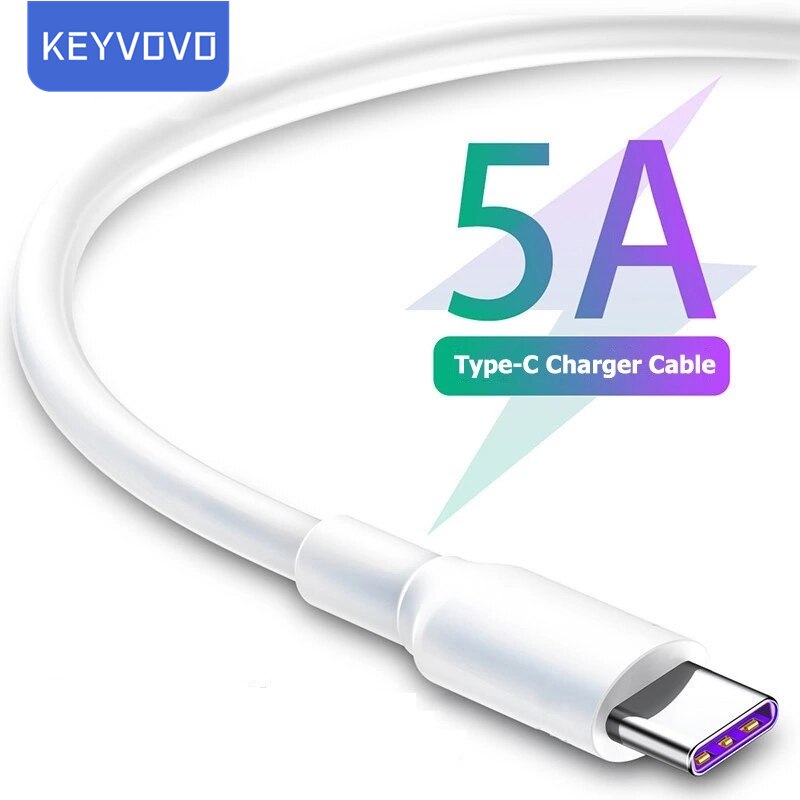 Cavo USB tipo C 5A Super Fast Charge per Samsung S20 S9 S8 Xiaomi Huawei P40 P30 Mate 40 Pro cavo di ricarica rapida per telefono cellulare